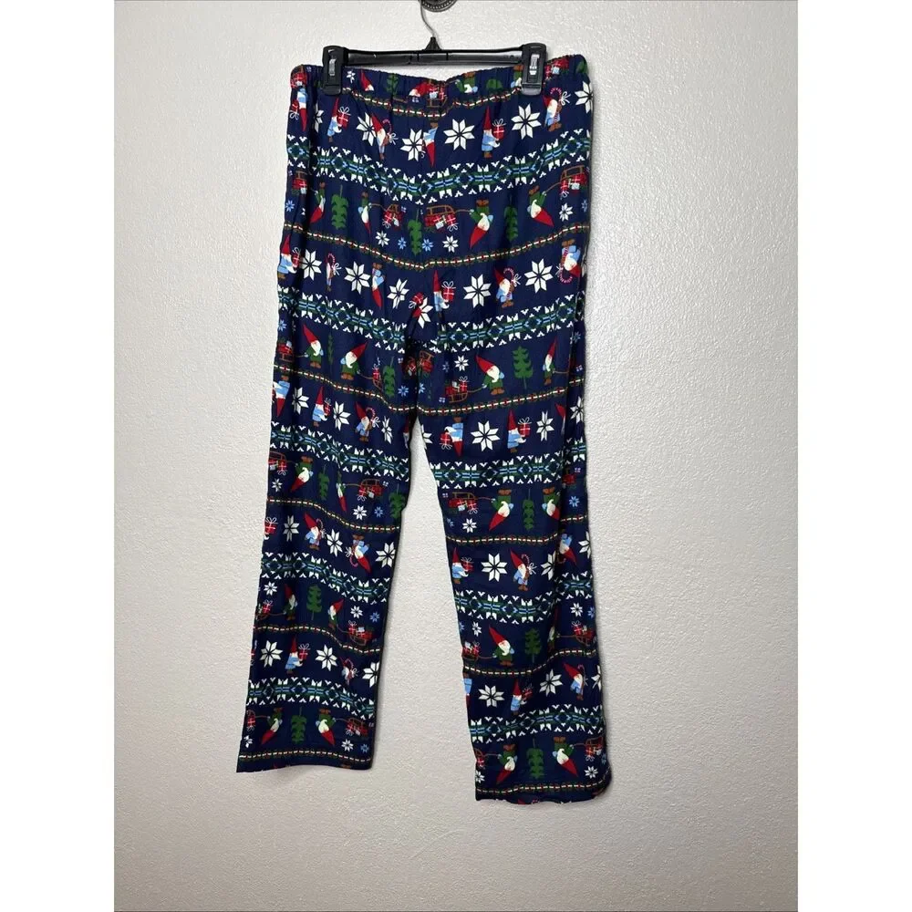 Hanna Andersson Gnome Flannel Pajama Pants Womens Size M Holiday PJ